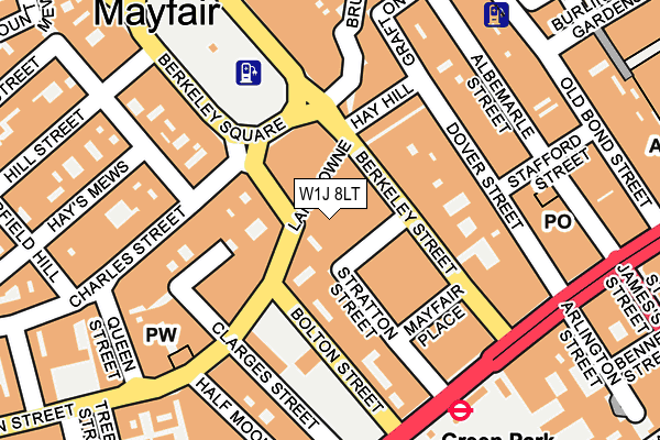 W1J 8LT map - OS OpenMap – Local (Ordnance Survey)