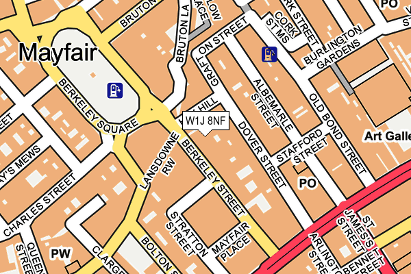 W1J 8NF map - OS OpenMap – Local (Ordnance Survey)