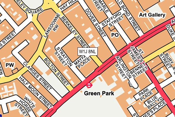 W1J 8NL map - OS OpenMap – Local (Ordnance Survey)