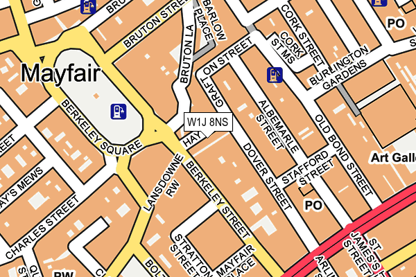 W1J 8NS map - OS OpenMap – Local (Ordnance Survey)