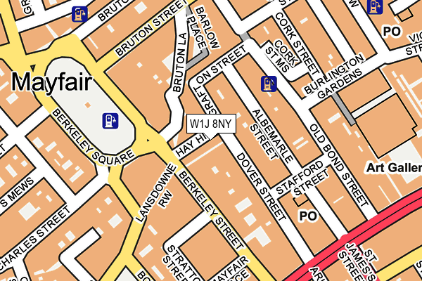 W1J 8NY map - OS OpenMap – Local (Ordnance Survey)