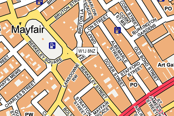 W1J 8NZ map - OS OpenMap – Local (Ordnance Survey)