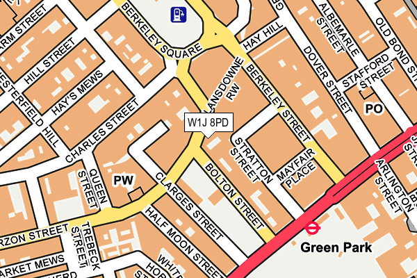 W1J 8PD map - OS OpenMap – Local (Ordnance Survey)