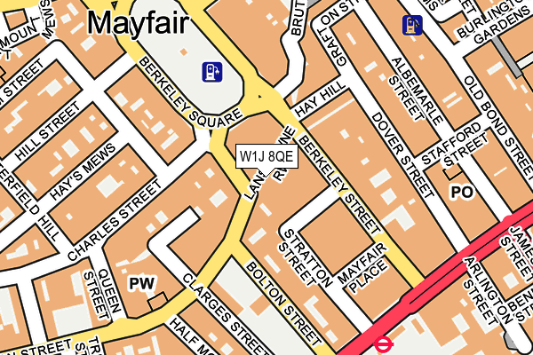 W1J 8QE map - OS OpenMap – Local (Ordnance Survey)