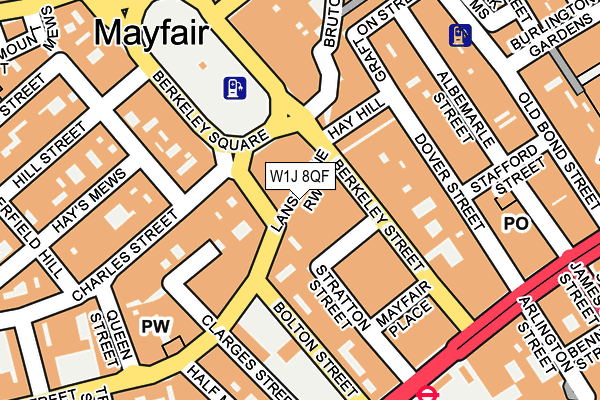 W1J 8QF map - OS OpenMap – Local (Ordnance Survey)