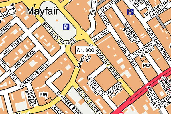 W1J 8QG map - OS OpenMap – Local (Ordnance Survey)