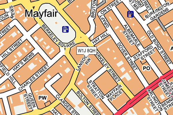 W1J 8QH map - OS OpenMap – Local (Ordnance Survey)