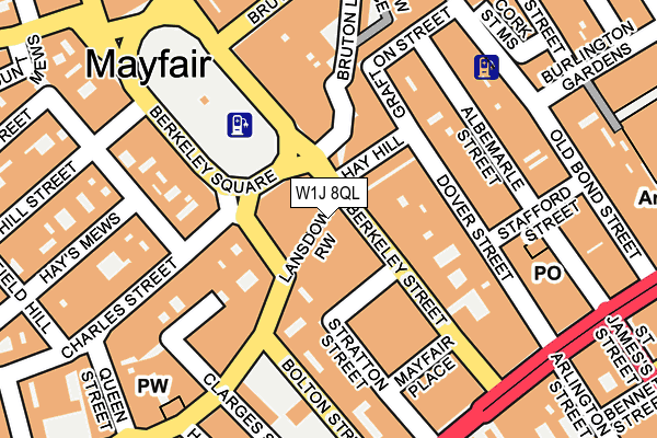 W1J 8QL map - OS OpenMap – Local (Ordnance Survey)