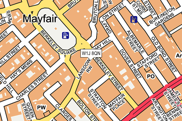 W1J 8QN map - OS OpenMap – Local (Ordnance Survey)