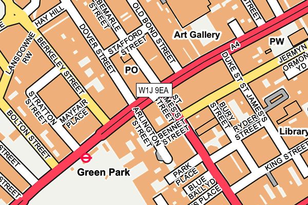 W1J 9EA map - OS OpenMap – Local (Ordnance Survey)