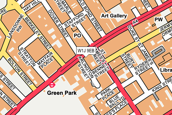 W1J 9EB map - OS OpenMap – Local (Ordnance Survey)