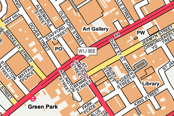 W1J 9EE map - OS OpenMap – Local (Ordnance Survey)