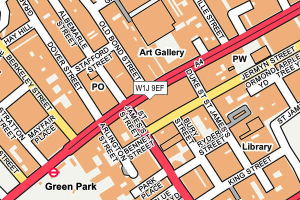 W1J 9EF map - OS OpenMap – Local (Ordnance Survey)