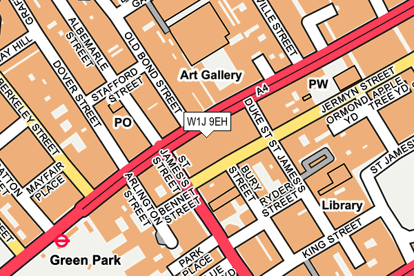 W1J 9EH map - OS OpenMap – Local (Ordnance Survey)