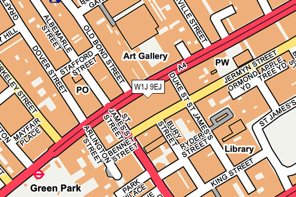 W1J 9EJ map - OS OpenMap – Local (Ordnance Survey)
