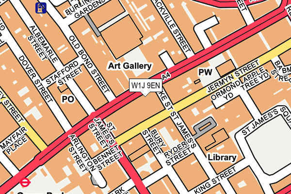 W1J 9EN map - OS OpenMap – Local (Ordnance Survey)