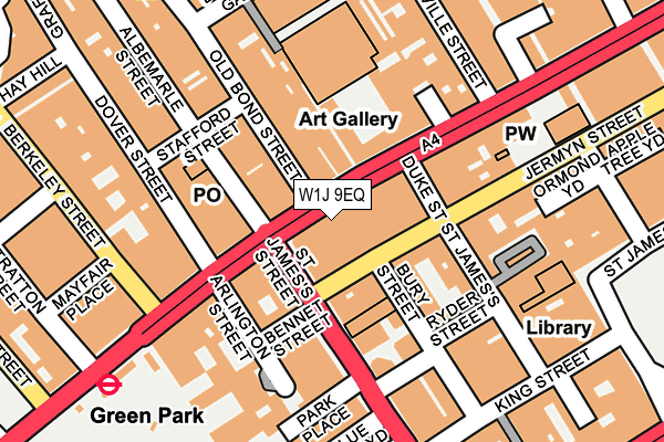 W1J 9EQ map - OS OpenMap – Local (Ordnance Survey)