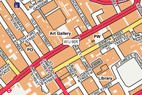 W1J 9ER map - OS OpenMap – Local (Ordnance Survey)
