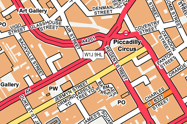W1J 9HL map - OS OpenMap – Local (Ordnance Survey)