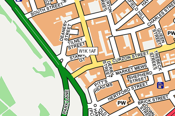 W1K 1AF map - OS OpenMap – Local (Ordnance Survey)