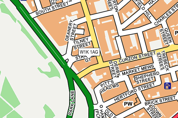 W1K 1AG map - OS OpenMap – Local (Ordnance Survey)