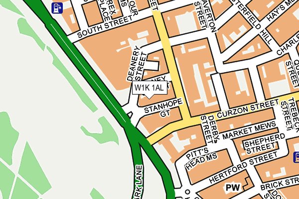 W1K 1AL map - OS OpenMap – Local (Ordnance Survey)