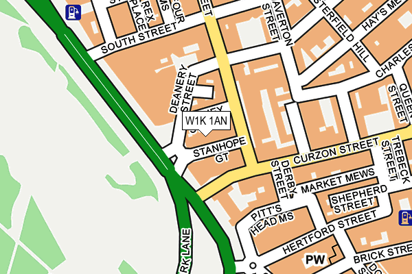 W1K 1AN map - OS OpenMap – Local (Ordnance Survey)