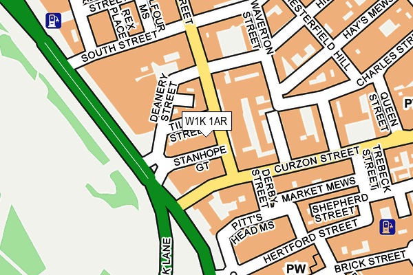 W1K 1AR map - OS OpenMap – Local (Ordnance Survey)