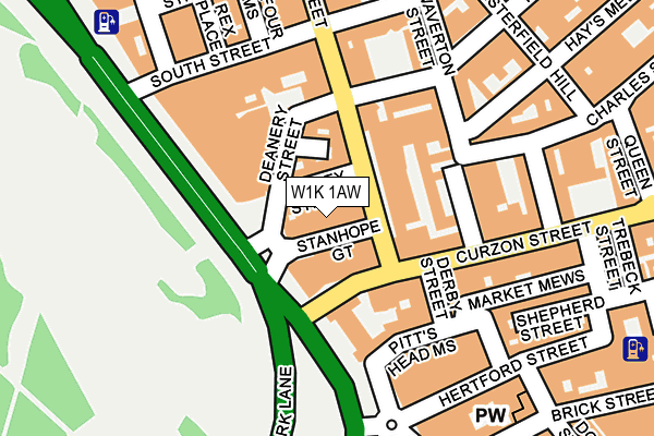 W1K 1AW map - OS OpenMap – Local (Ordnance Survey)