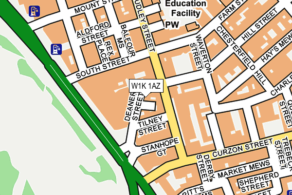 W1K 1AZ map - OS OpenMap – Local (Ordnance Survey)