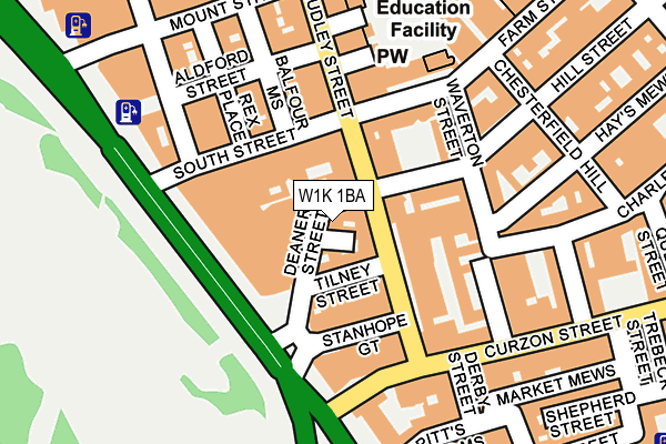 W1K 1BA map - OS OpenMap – Local (Ordnance Survey)