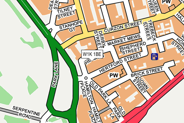 W1K 1BE map - OS OpenMap – Local (Ordnance Survey)