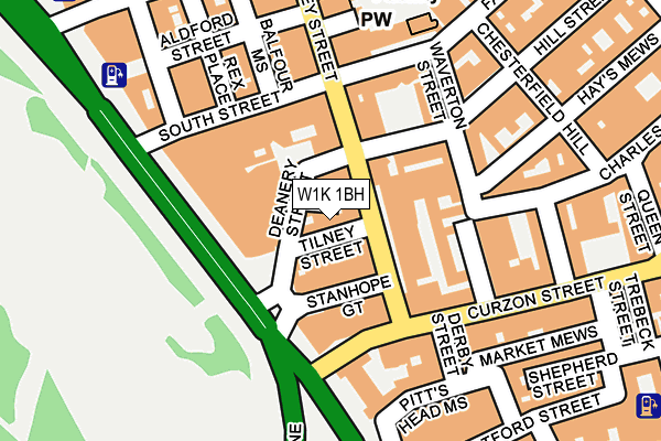 W1K 1BH map - OS OpenMap – Local (Ordnance Survey)