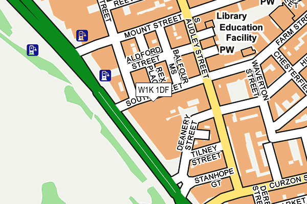 W1K 1DF map - OS OpenMap – Local (Ordnance Survey)