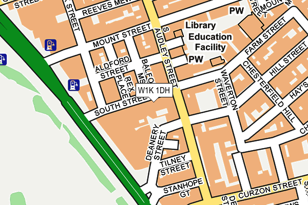 W1K 1DH map - OS OpenMap – Local (Ordnance Survey)