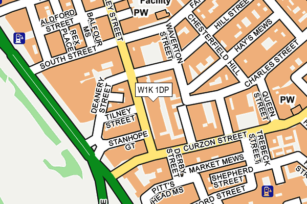 W1K 1DP map - OS OpenMap – Local (Ordnance Survey)
