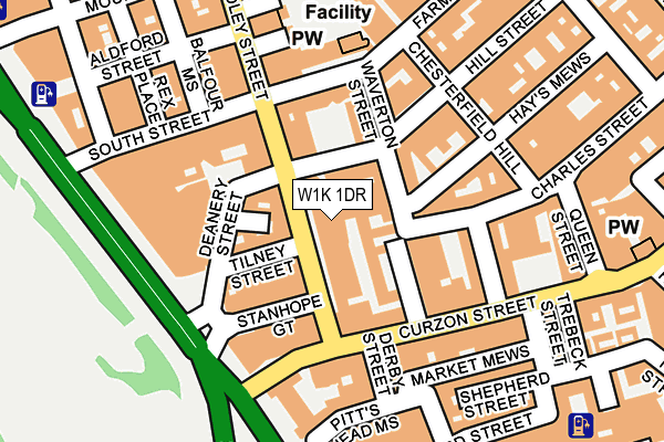 W1K 1DR map - OS OpenMap – Local (Ordnance Survey)