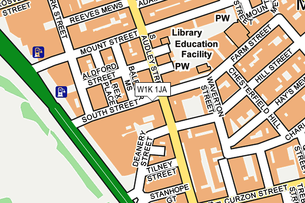 W1K 1JA map - OS OpenMap – Local (Ordnance Survey)
