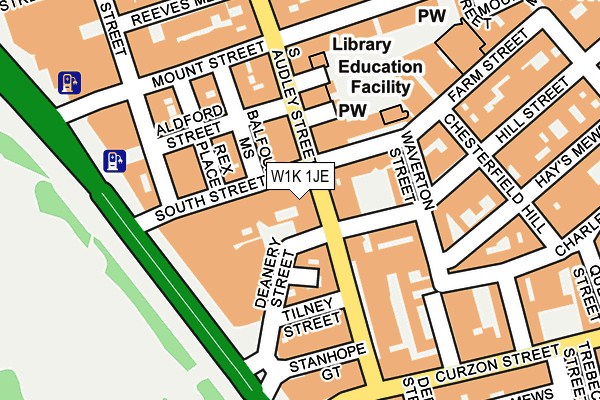 W1K 1JE map - OS OpenMap – Local (Ordnance Survey)