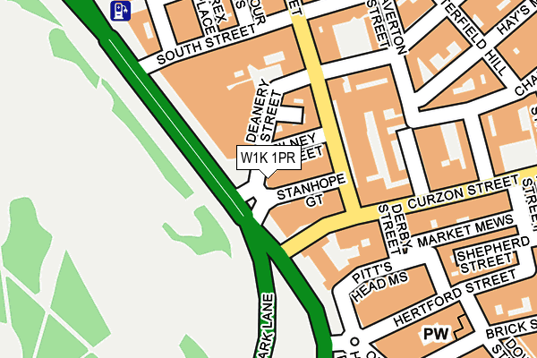 W1K 1PR map - OS OpenMap – Local (Ordnance Survey)