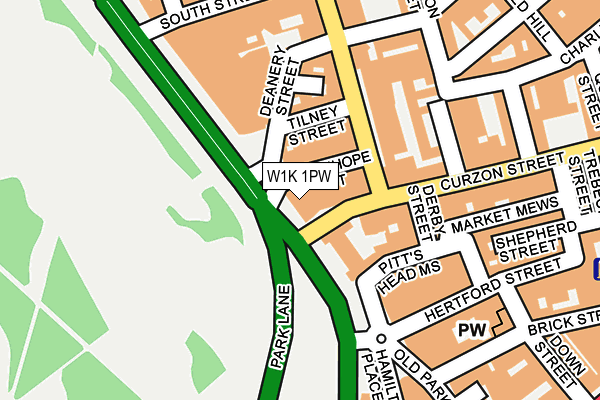 W1K 1PW map - OS OpenMap – Local (Ordnance Survey)