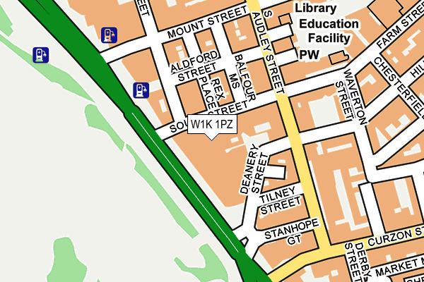 W1K 1PZ map - OS OpenMap – Local (Ordnance Survey)