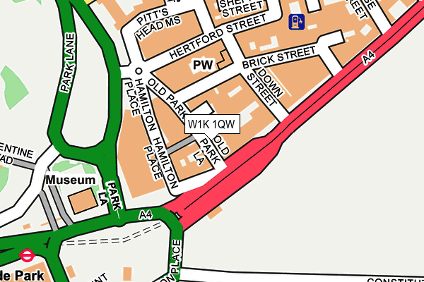 W1K 1QW map - OS OpenMap – Local (Ordnance Survey)