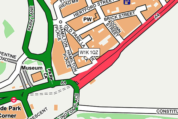 W1K 1QZ map - OS OpenMap – Local (Ordnance Survey)