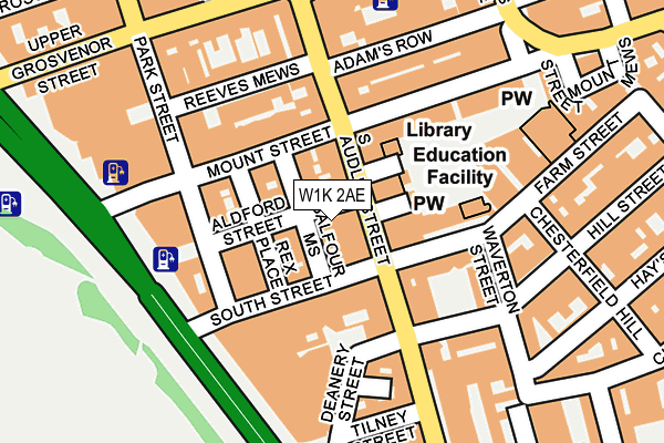 W1K 2AE map - OS OpenMap – Local (Ordnance Survey)