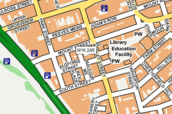 W1K 2AR map - OS OpenMap – Local (Ordnance Survey)
