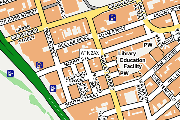 W1K 2AX map - OS OpenMap – Local (Ordnance Survey)