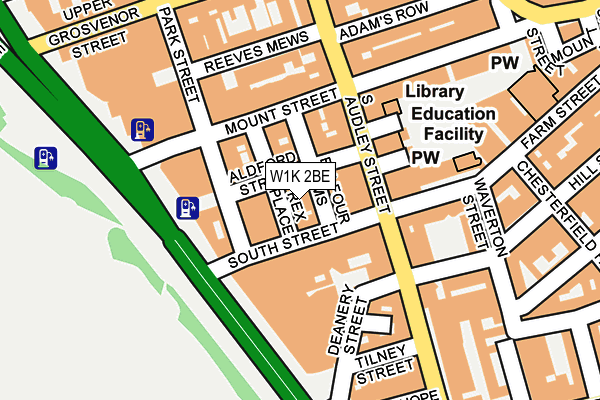 W1K 2BE map - OS OpenMap – Local (Ordnance Survey)