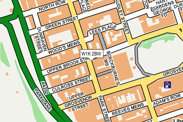 W1K 2BW map - OS OpenMap – Local (Ordnance Survey)