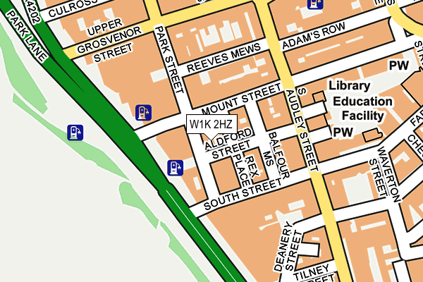 W1K 2HZ map - OS OpenMap – Local (Ordnance Survey)
